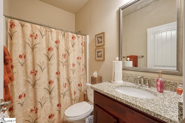 bathroom with toilet and vanity