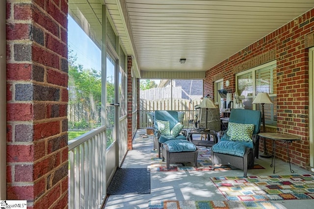 view of unfurnished sunroom