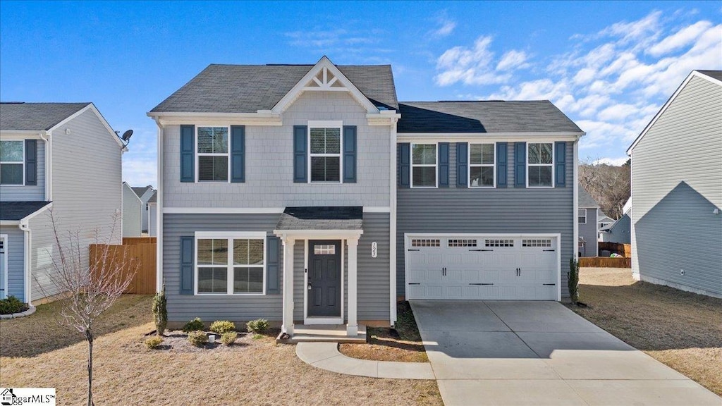 view of front of house featuring a garage