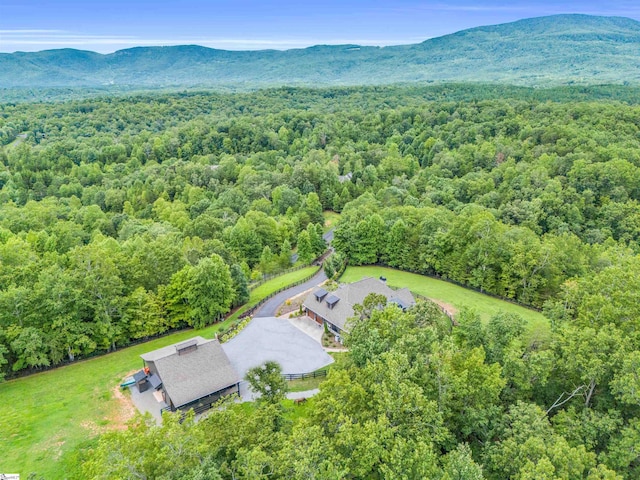 bird's eye view with a mountain view