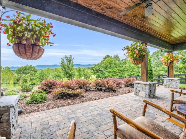 view of patio with ceiling fan