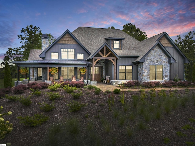 craftsman-style house with covered porch