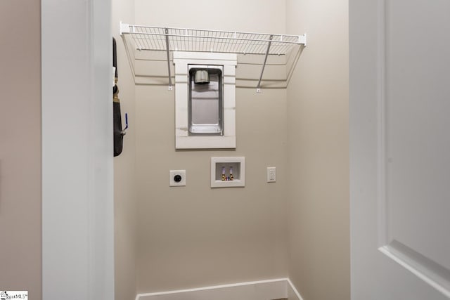 laundry room featuring hookup for an electric dryer and washer hookup