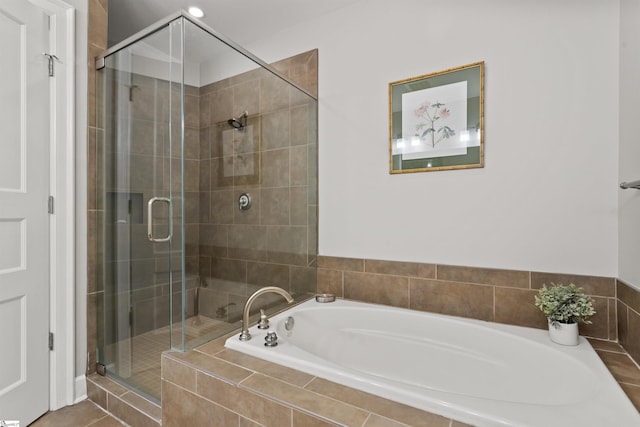 bathroom with plus walk in shower