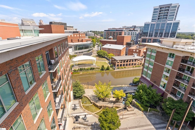 property's view of city with a water view