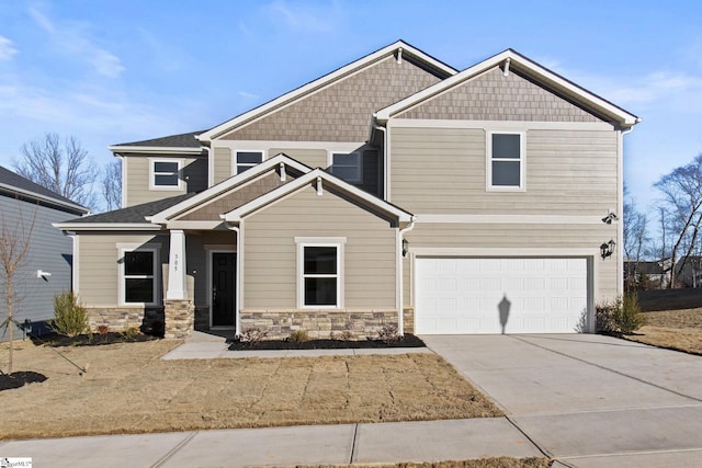 craftsman-style home with a garage