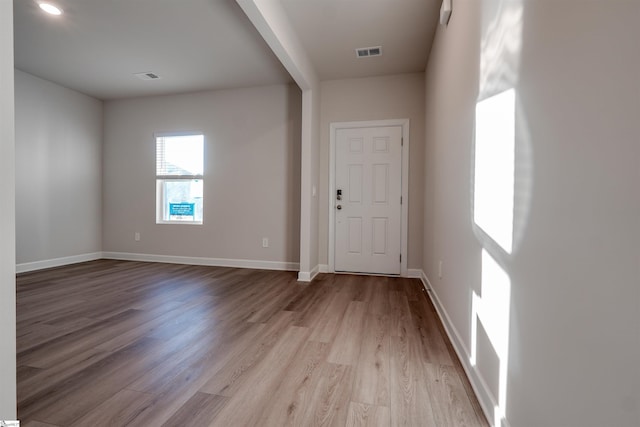 empty room featuring light wood-type flooring