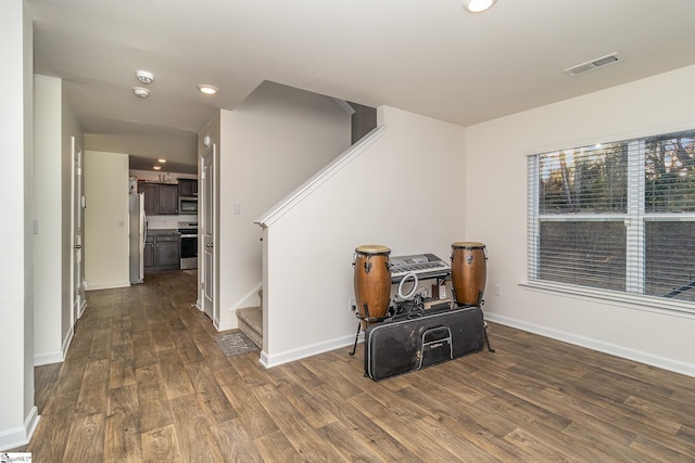 interior space featuring dark hardwood / wood-style floors