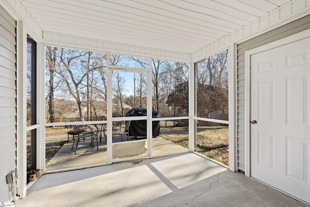 view of unfurnished sunroom