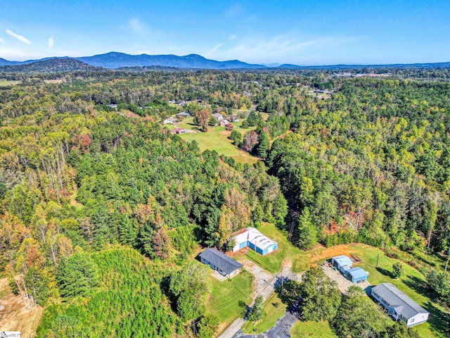 bird's eye view featuring a mountain view