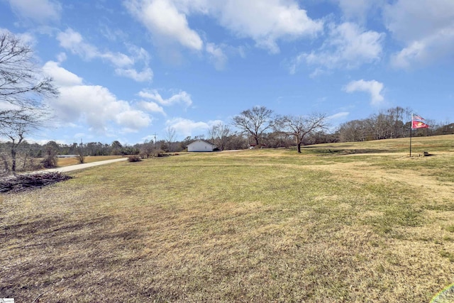 view of yard with a rural view