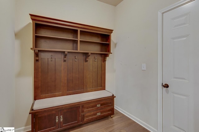 mudroom featuring light wood-type flooring