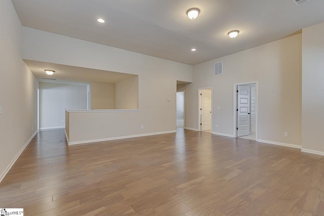 empty room featuring light wood-type flooring