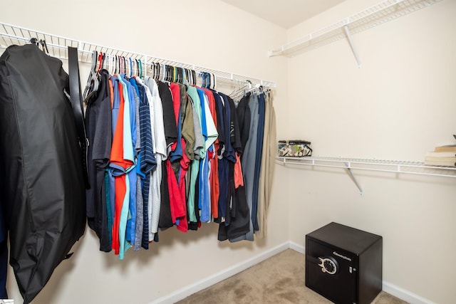 spacious closet with carpet flooring