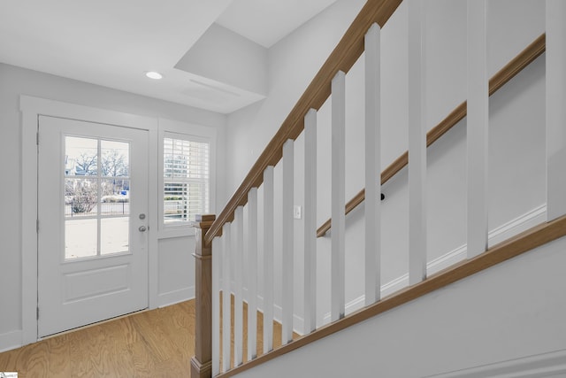 entryway featuring light hardwood / wood-style flooring