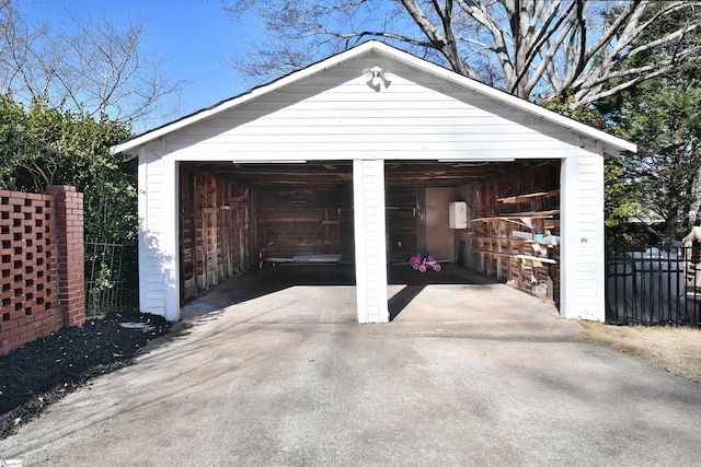 view of garage