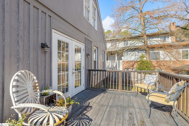 deck featuring french doors