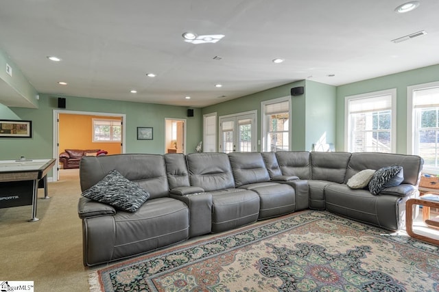 view of carpeted living room