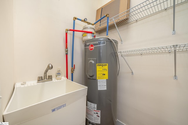 utilities with sink and water heater