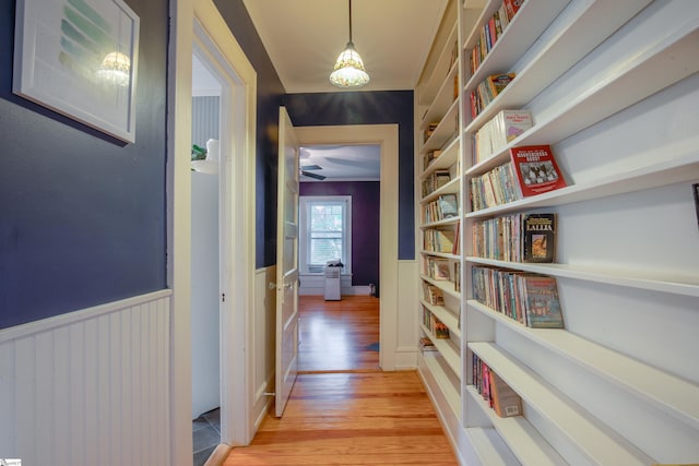 hall featuring light hardwood / wood-style flooring