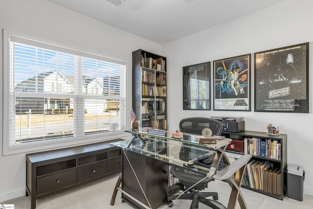 view of carpeted office