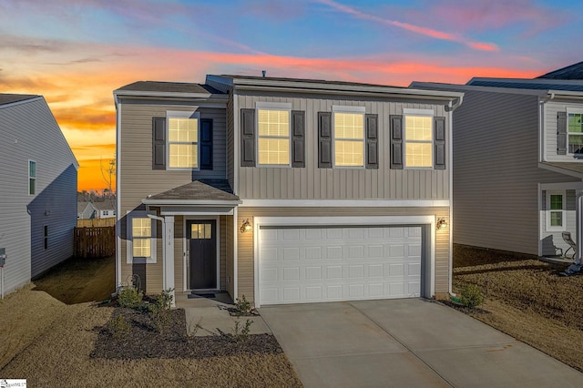 view of front of house featuring a garage