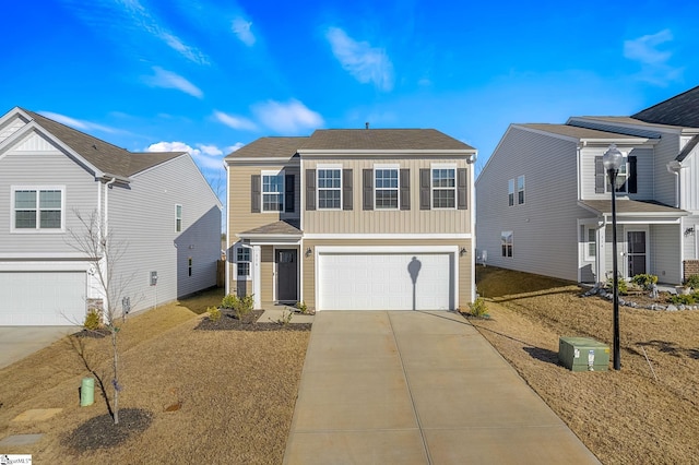 view of front of house with a garage