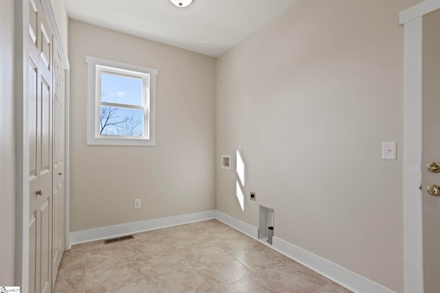 washroom featuring washer hookup and hookup for an electric dryer