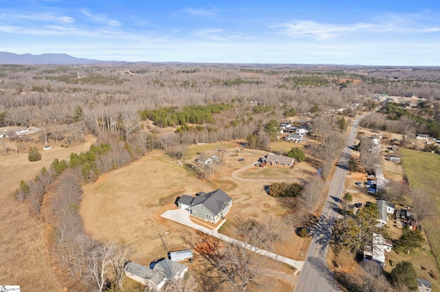 bird's eye view with a mountain view