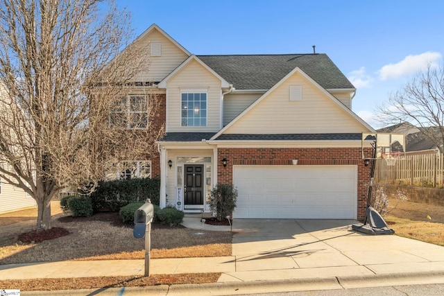 view of front of house featuring a garage