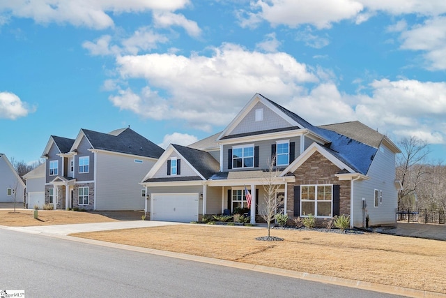 craftsman-style house with a garage