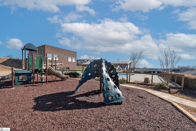 view of jungle gym