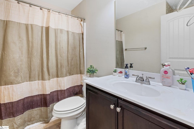 bathroom with toilet and vanity