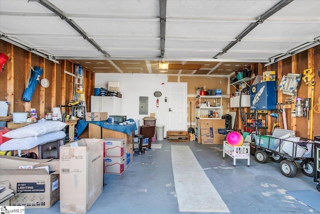 garage featuring electric panel