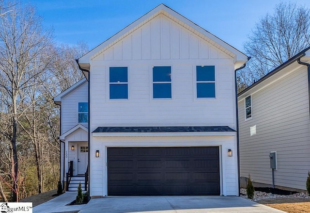 view of front of home with a garage