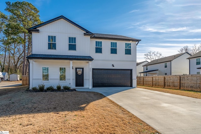 view of front of home with a garage