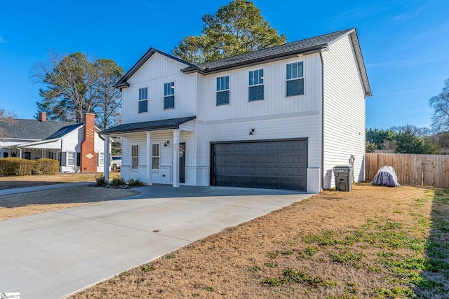 view of front facade with a garage