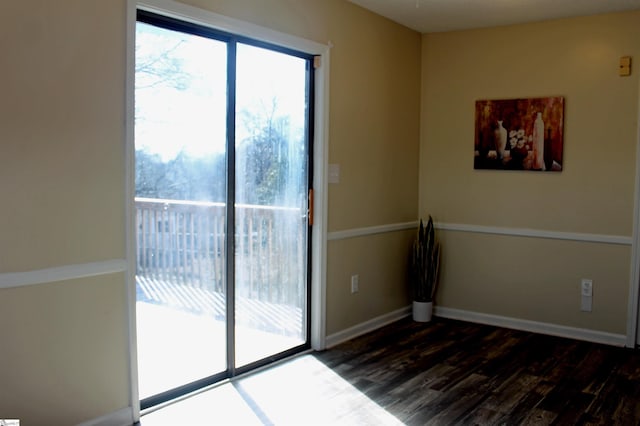 entryway with dark wood-type flooring