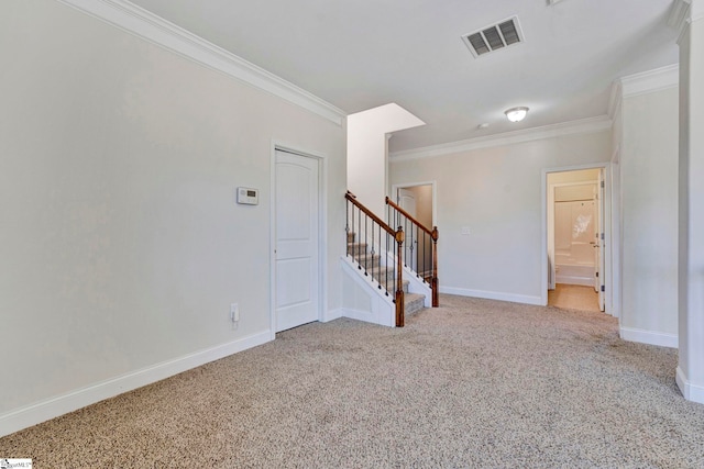 interior space featuring crown molding