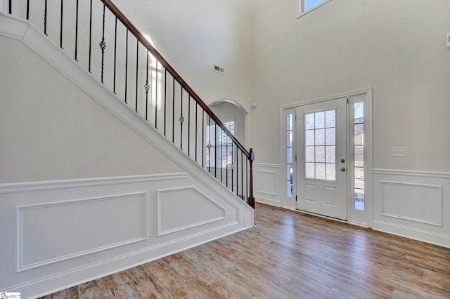 entrance foyer featuring light hardwood / wood-style floors