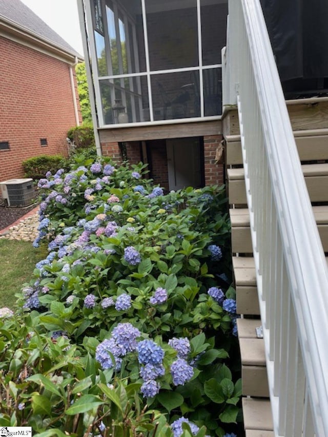 exterior details with central air condition unit