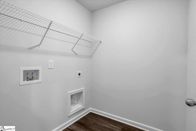 laundry area with washer hookup, hardwood / wood-style flooring, and hookup for an electric dryer