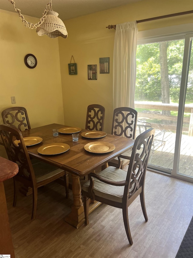 dining area featuring hardwood / wood-style floors