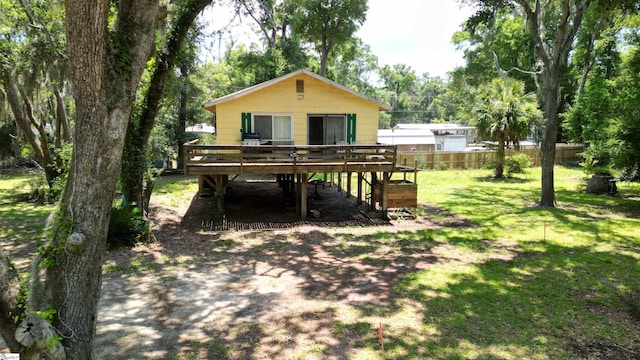 view of yard featuring a deck