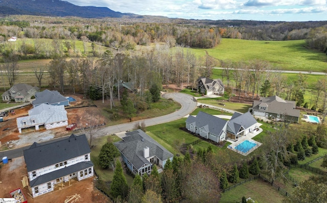 bird's eye view featuring a mountain view