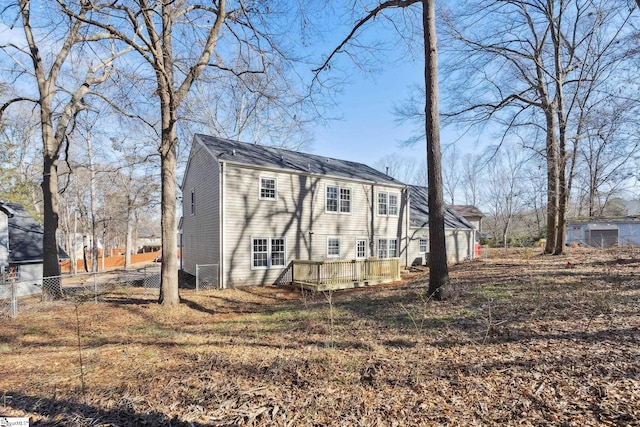 view of front of property featuring a deck