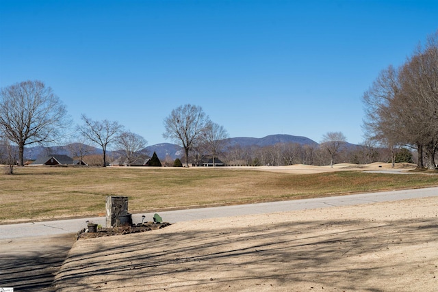 view of road with a mountain view