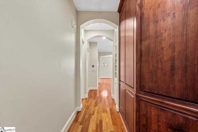 hall featuring light hardwood / wood-style flooring