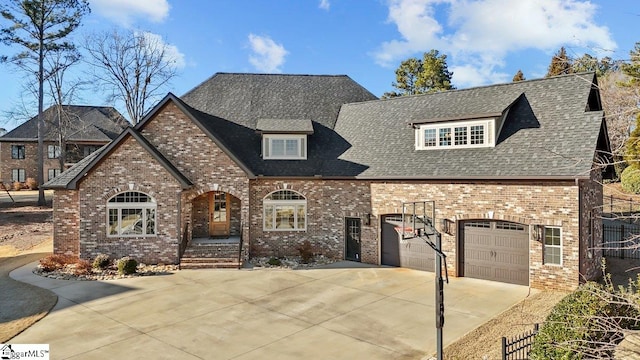 view of front of property featuring a garage