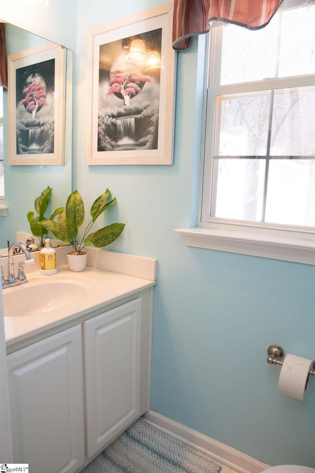 bathroom featuring vanity and a healthy amount of sunlight